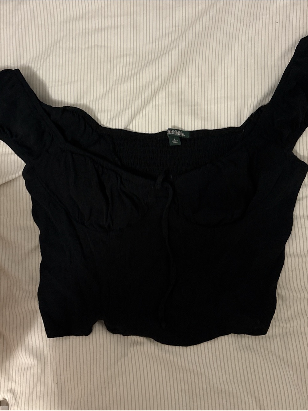 Black Women’s Square Neck Crop Top - Unknown Brand